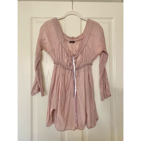 LOLA vintage Y2K boutique purple peasant top - Picture 3 of 3